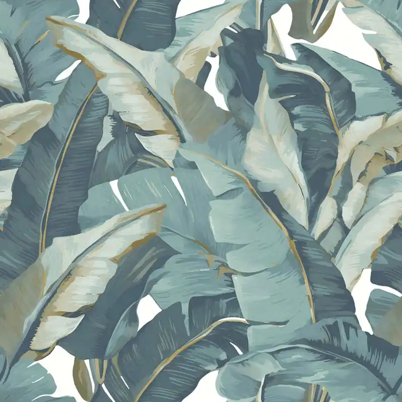 Expressversand Tapete, blau, Blätter, 2007, Rio, Parato by Cristiana Masi