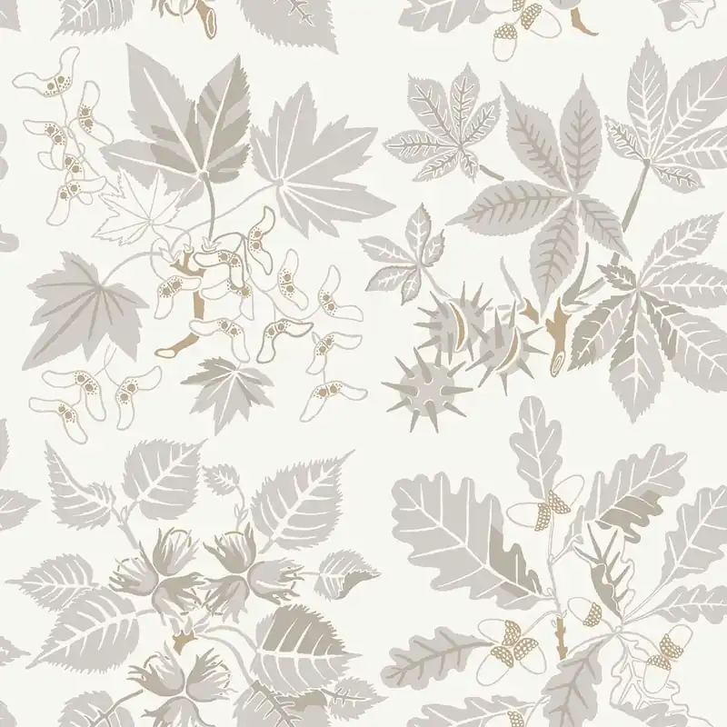 Tapete, beige-grau, Blätter, 5833, Nordic Folk, Borastapeter Top-Seller