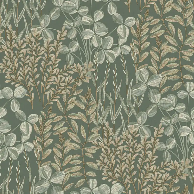 Abverkauf Tapete, grün, Blätter und Gras, A78901, Inia, Grandeco