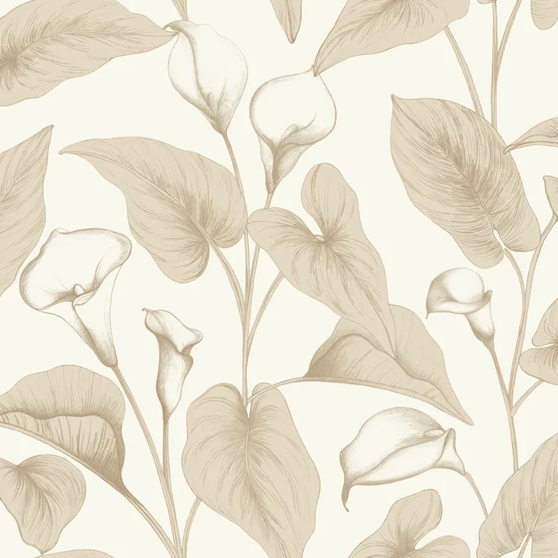 Top-Seller Tapete, beige, Blumen, Blätter, A83602, Inia, Grandeco