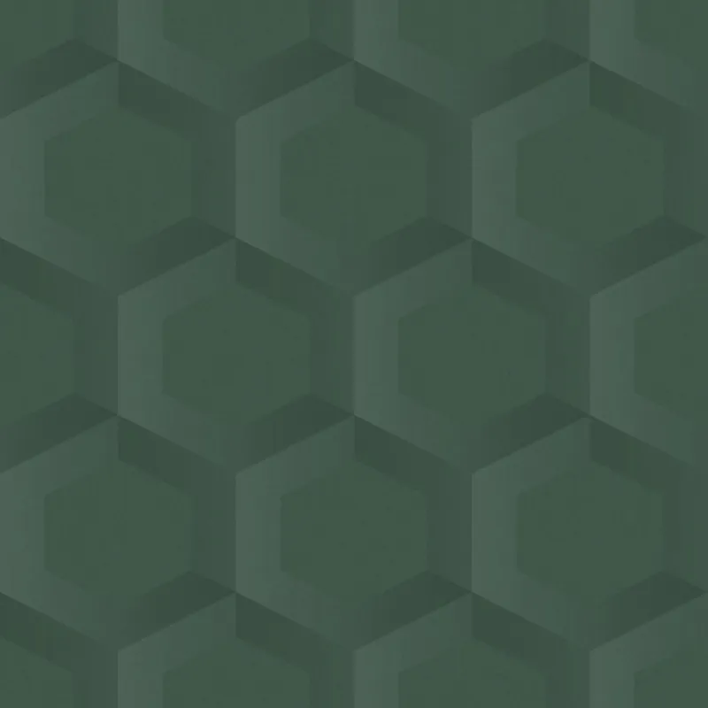 Tapete, grün, Hexagone, 348021, 3D Reflections, Origin Meistverkauft