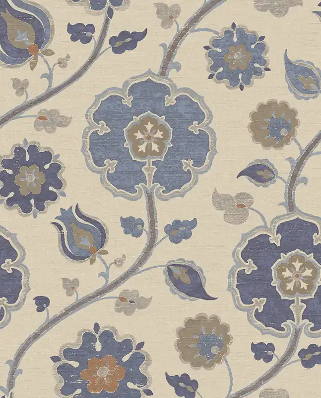 Tapete, blau, Blumen, 350610, Amber, Eijffinger Heißes Angebot