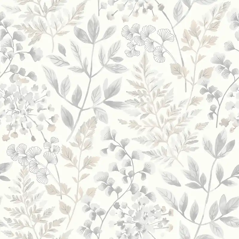 Tapete, grau-beige, Blätter, 38727, Borosan Hem, Boråstapeter Schnäppchen