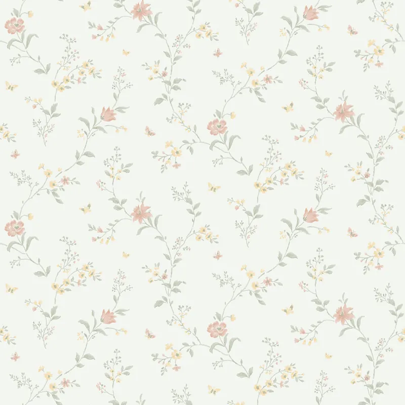 Tapete, weiß, Blumen, 38755, Borosan Hem, Boråstapeter Markenware