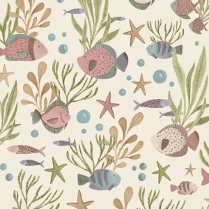Abverkauf Kindertapete, beige, Unterwasserwelt, LD3318, Little Dreamers, Grandeco