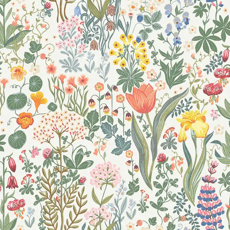 Markenware Weiße Tapete, Blumen, 2053, Icons, Borastapeter