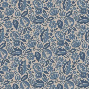 Tapete, blau, Blumen, 4817, New Heritage, Boråstapeter Preiswert