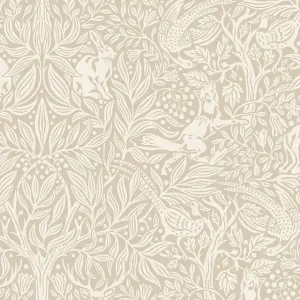 Tapete, beige, Bäume, Blätter, Tiere, 4824, New Heritage, Boråstapeter Preiswert