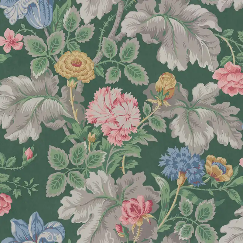 Tapete, grün, Blumen, 4834, New Heritage, Boråstapeter Neu