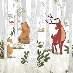 Neuheit Kinderfototapete, Tiere im Wald, A73301, One roll, one motif 2, Grandeco