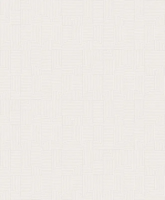 Zertifiziert Weiße Tapete mit geometrischen Mustern, ILA402, Aquila, Khroma by Masureel