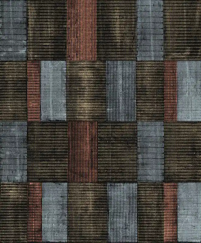 Beliebt Blau-schwarze Tapete mit geometrischem Muster, SUM304, Summer, Khroma by Masureel