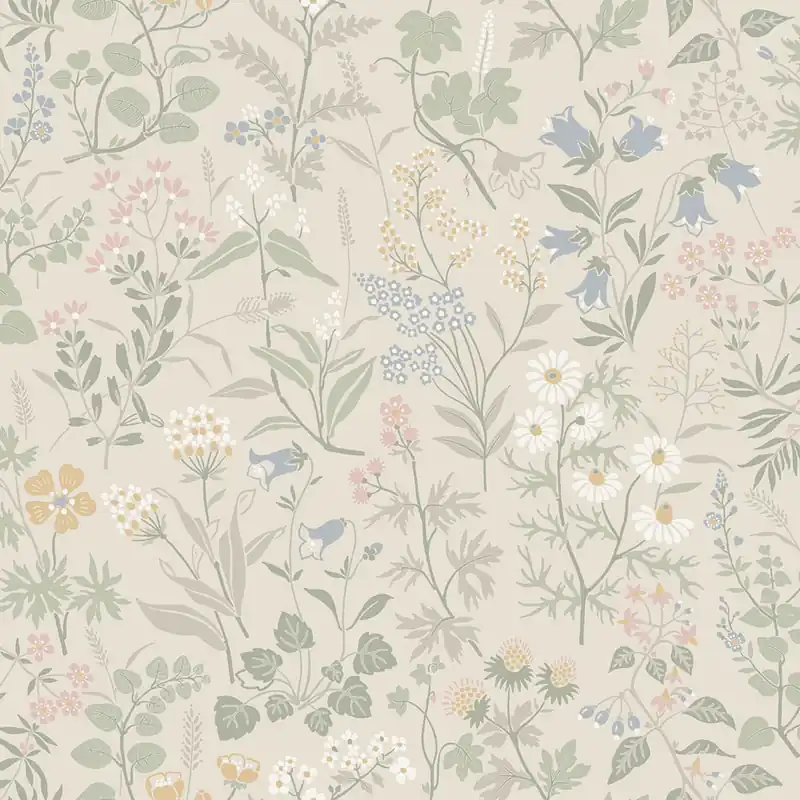 Echt Beige Tapete, Wiesenblumen, 4179, Alla Tiders Hus, Icons, Borastapeter