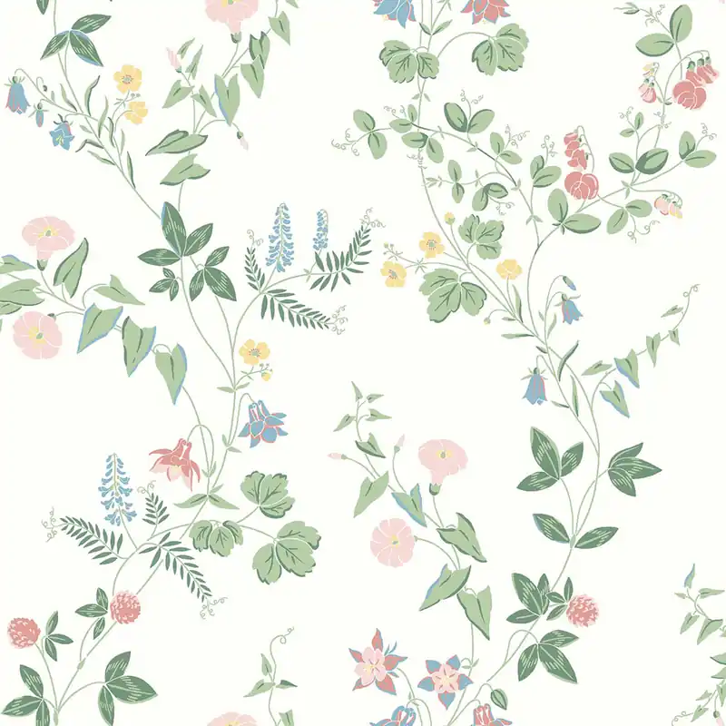 Nur Heute Weiße Tapete, Wiesenblumen, 7680, Icons, Borastapeter