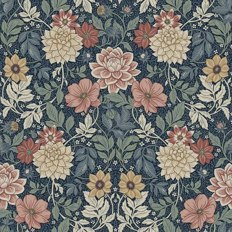 Preisknaller Blaue Tapete, Blumen, 7690, Icons, Borastapeter