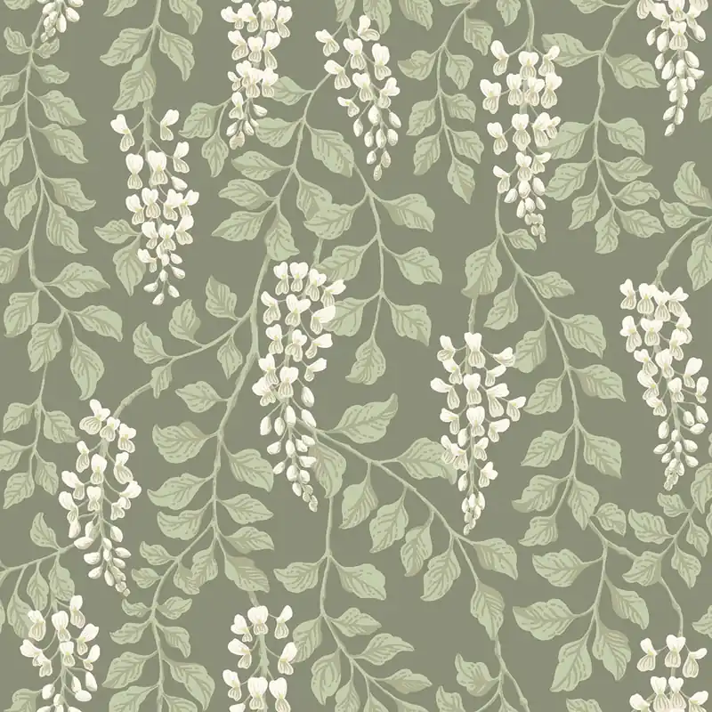 Sale Tapete, grün, Glyzinienblüten, 5710, Orangeri, Boråstapeter
