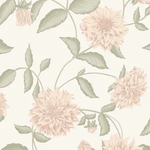 Tapete, cremefarben, Blumen, 5718, Orangeri, Boråstapeter Neu