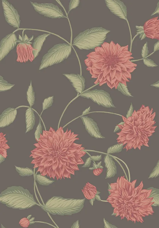 Nur Für Kurze Zeit Tapete, braun, Blumen, 5719, Orangeri, Boråstapeter