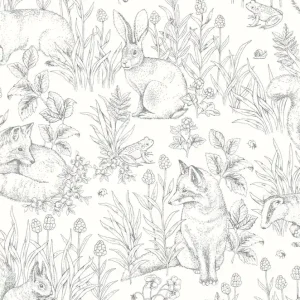Tapete, schwarz-weiß, Tiere, 7478, Newbie Wallpaper, Boråstapeter Mega-Angebot
