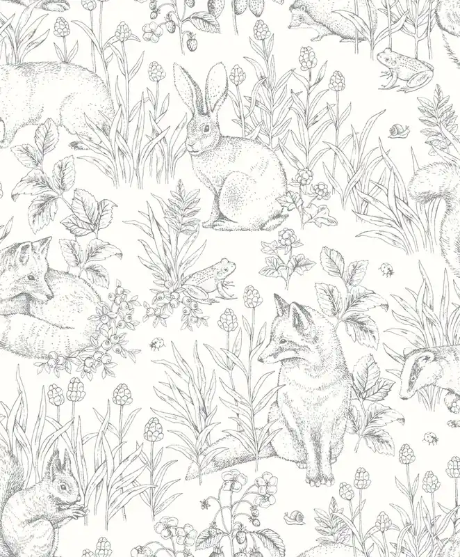 Tapete, schwarz-weiß, Tiere, 7478, Newbie Wallpaper, Boråstapeter Mega-Angebot
