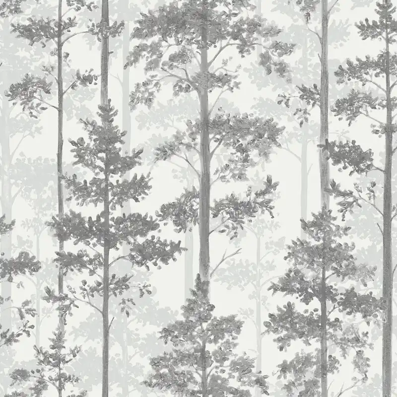 Tapete, schwarz-weiß, Bäume, Wald, 38765, Borosan Hem, Boråstapeter Echt