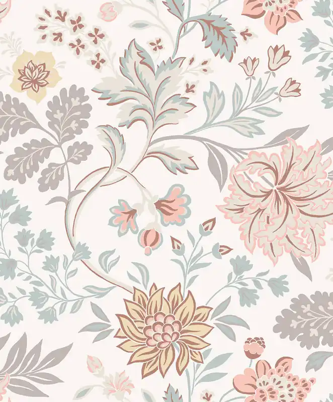 Cremefarbene Tapete, Blumen, 2006, Icons, Borastapeter Top-Seller