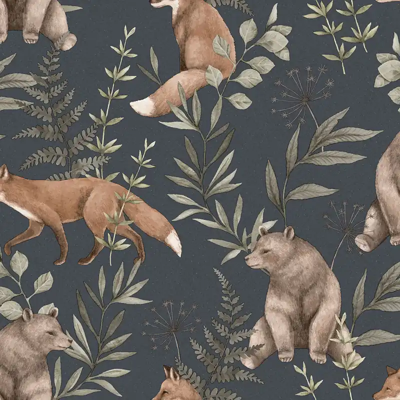 Tapete, dunkelblau, Tiere, 6920, Newbie Wallpaper, Boråstapeter Billig