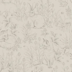 Tapete, grau-beige, Tiere, 6922, Newbie Wallpaper, Boråstapeter Finale Aktion