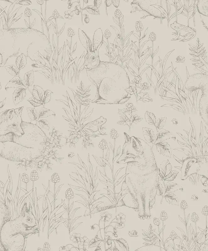 Tapete, grau-beige, Tiere, 6922, Newbie Wallpaper, Boråstapeter Finale Aktion