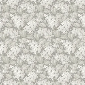 Schneller Versand Tapete, grau, Blumen, Blätter, 4163, Alla Tiders Hus, Borastapeter