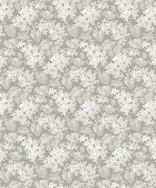 Schneller Versand Tapete, grau, Blumen, Blätter, 4163, Alla Tiders Hus, Borastapeter