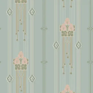 Tapete, türkis, Jugendstil-Muster, 4170, Alla Tiders Hus, Borastapeter Schneller Versand