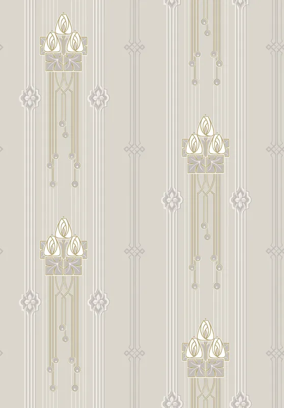 Abverkauf Tapete, grau, Jugendstil-Muster, 4171, Alla Tiders Hus, Borastapeter