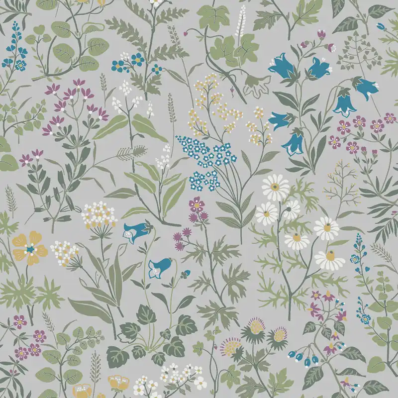Versand Am Gleichen Tag Tapete, grau, Wiesenblumen, 4182, Alla Tiders Hus, Borastapeter