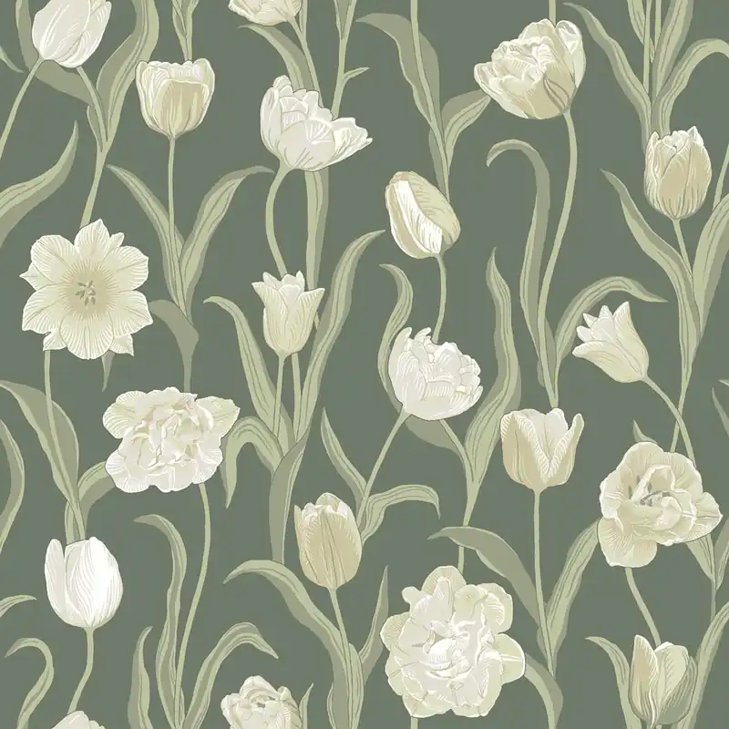 Heißes Angebot Tapete, grün, Blumen, Tulpen, 6971, Osterlen, Borastapeter