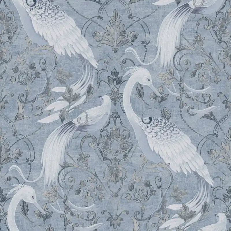 Meistverkauft Blau-silberne Barocktapete, 120132, Laura Ashley 3