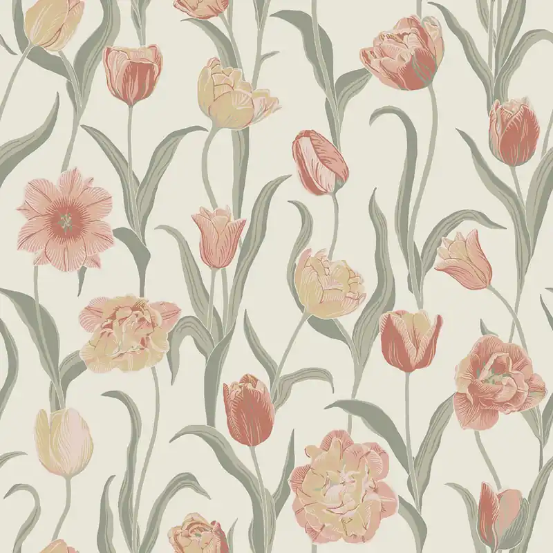 Neu Im Sortiment Tapete, creme, Blumen, Tulpen, 6969, Osterlen, Borastapeter