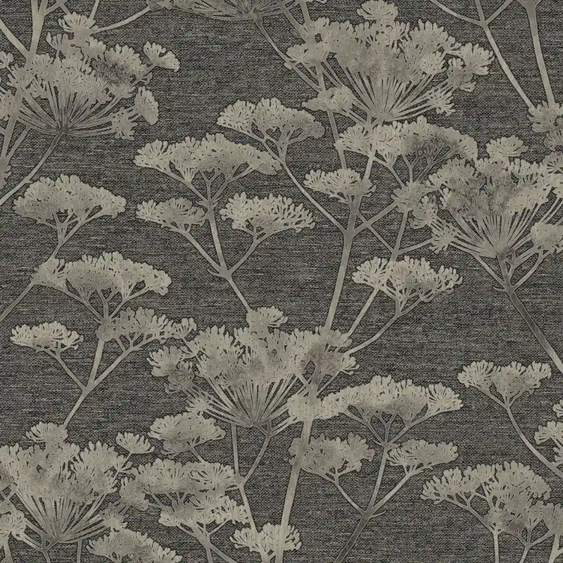 Tapete, schwarz-silber, Gräser, Blumen, 119967, Refine, Indulgence, Graham Brown Boutique Mega-Angebot