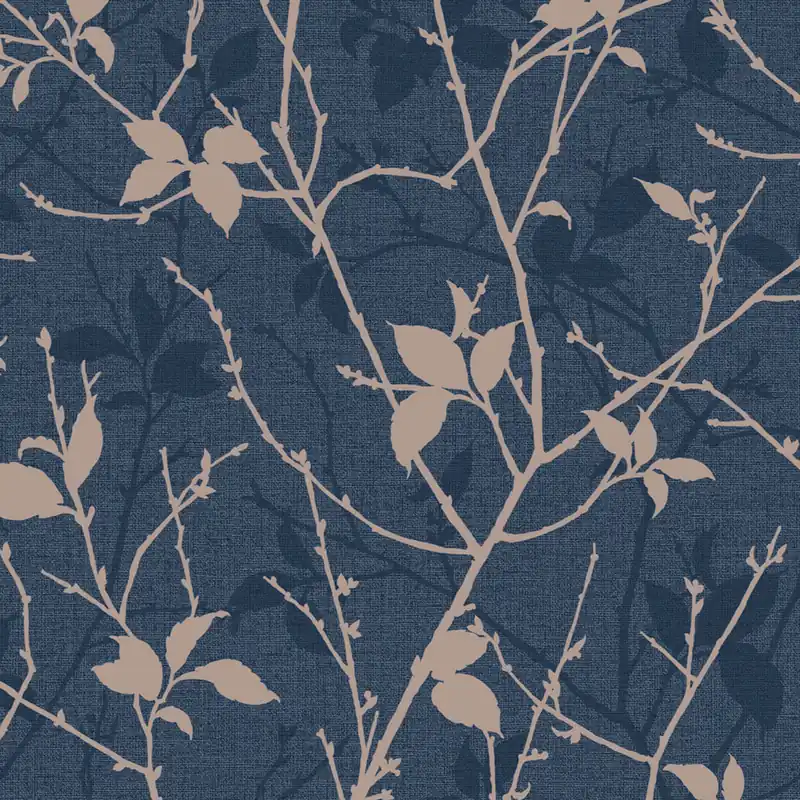 Abverkauf Tapete, blau, Blätter, Zweige, 122431, Refine, Graham Brown Boutique