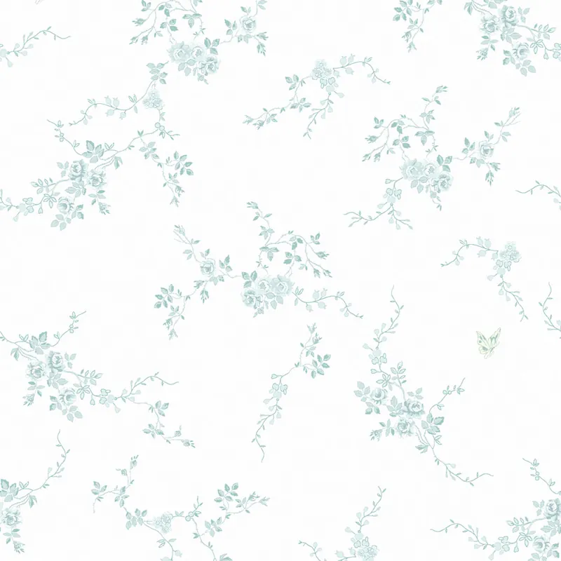 Bestpreis Tapete, blau-grün, Blumen, 125108, Shabby Chic by Rachel Ashwell