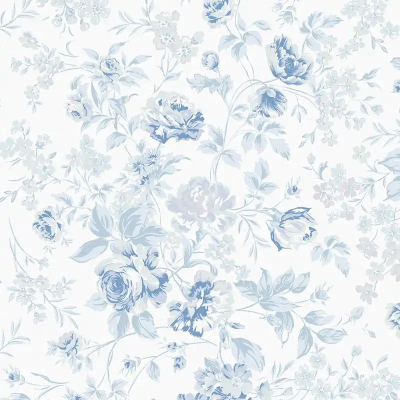 Tapete, blau, Blumen, 125109, Shabby Chic by Rachel Ashwell Super-Preis