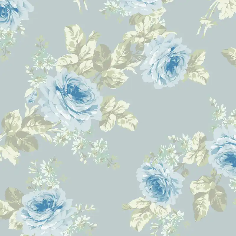 Echt Tapete, blau-grün, Blumen, 125112, Shabby Chic by Rachel Ashwell