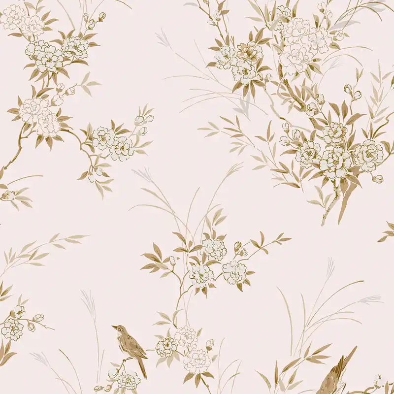 Tapete, rosa, Blumen, Vögel, 125122, Shabby Chic by Rachel Ashwell Super-Preis