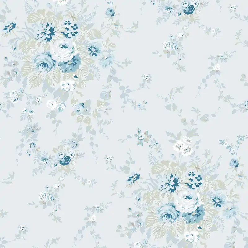 Tapete, blau, Blumen, 125128, Shabby Chic by Rachel Ashwell Schnäppchen