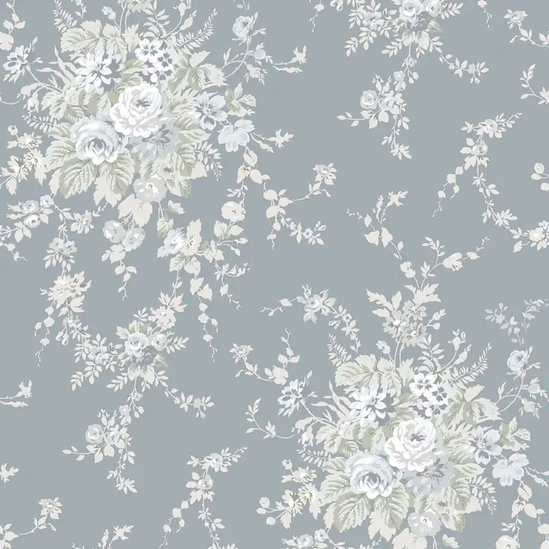 Direkt Vom Hersteller Tapete, grau, Blumen, 125129, Shabby Chic by Rachel Ashwell