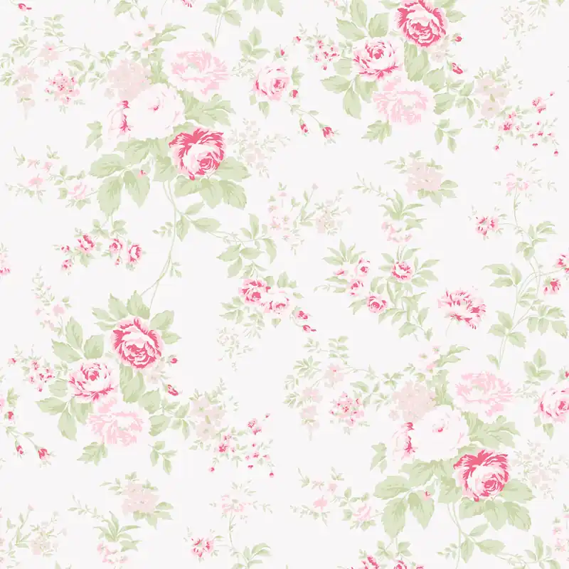 Markenware Tapete, creme, Blumen, 125132, Shabby Chic by Rachel Ashwell