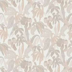 Vliestapete, beige, Blätter, ROM001, Romance, Masureel Begrenztes Angebot
