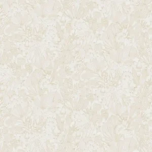 Vliestapete, weiß-gold, Blätter, ROM102, Romance, Masureel Markenprodukt