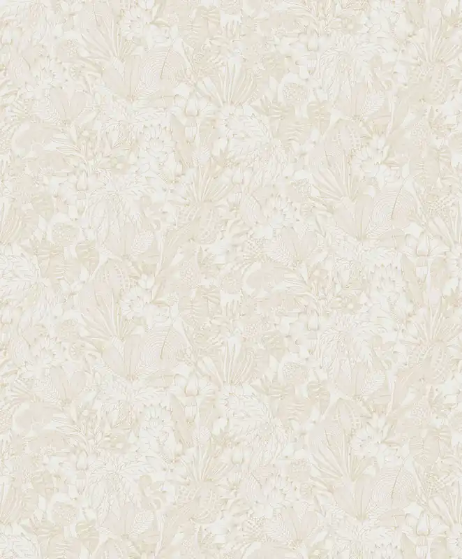 Vliestapete, weiß-gold, Blätter, ROM102, Romance, Masureel Markenprodukt