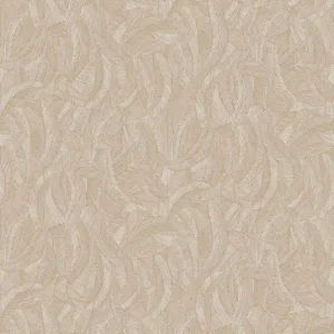 Vliestapete, beige, Blätter, Federn, ROM201, Romance, Masureel Zertifiziert